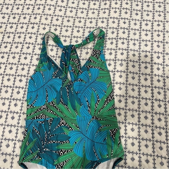 Jantzen blue free tropical floral one piece swimsuit small 6 - Picture 3 of 8